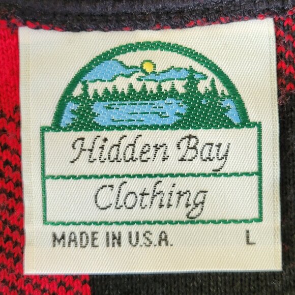 VTG Hidden Bay Made in USA Buffalo Plaid Lumberjack Fleece Snap Front Jacket - Picture 8 of 11